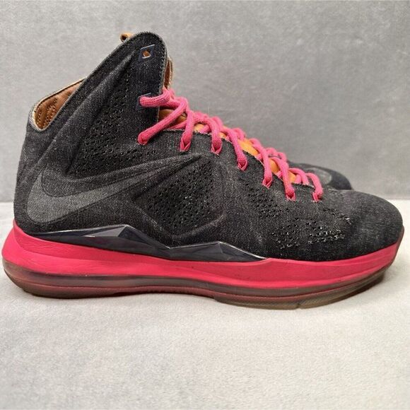 Nike LeBron 10 EXT Denim QS Mens Size 11 Basketball Shoes Midnight Navy 2013